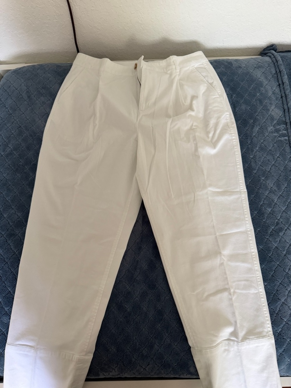 J. Crew Men's White Cotton Chinos